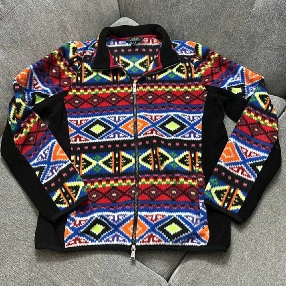 Ralph Lauren Southwestern Aztec Fleece Jacket. Size XL  Stunning! NWOT.
